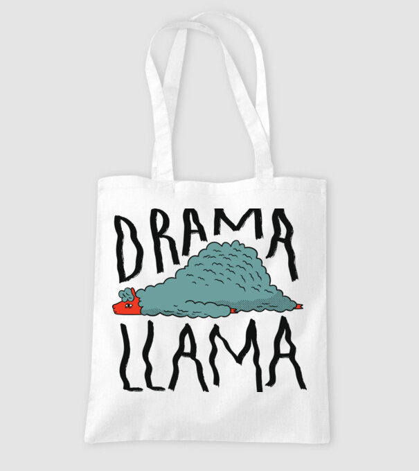 Dramă Lama model alb pe tricou