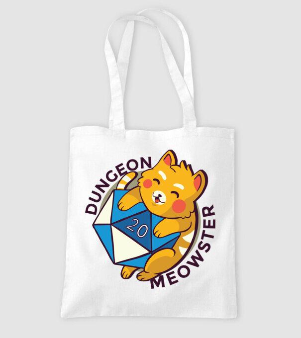 Dungeon Meowster joc de rol RPG tricou cu pisică model alb pe tricou