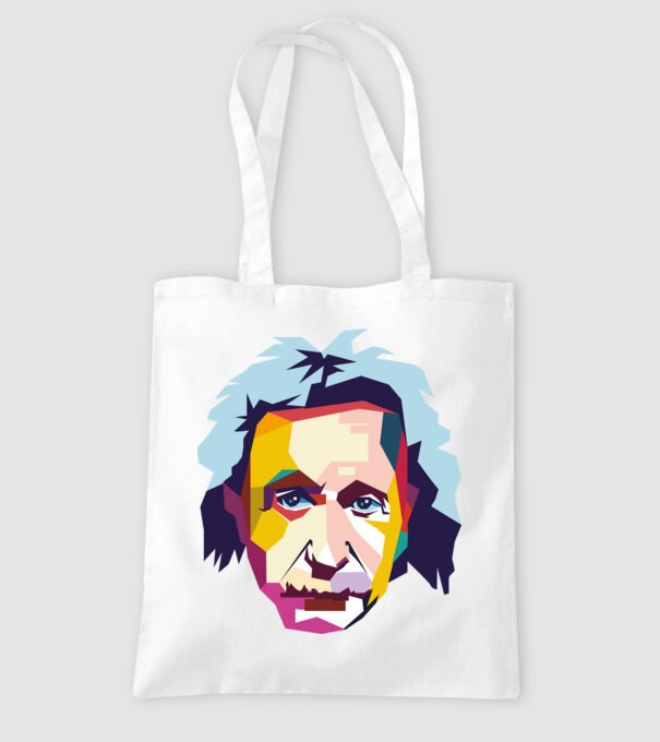 Einstein abstract model alb pe tricou