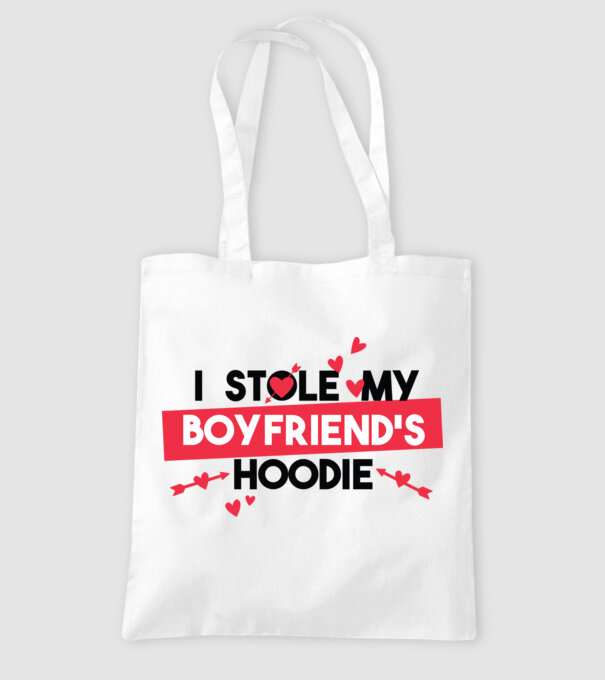 'Am furat puloverul prietenului meu pulover amuzant pentru Valentine''s Day' model alb pe tricou