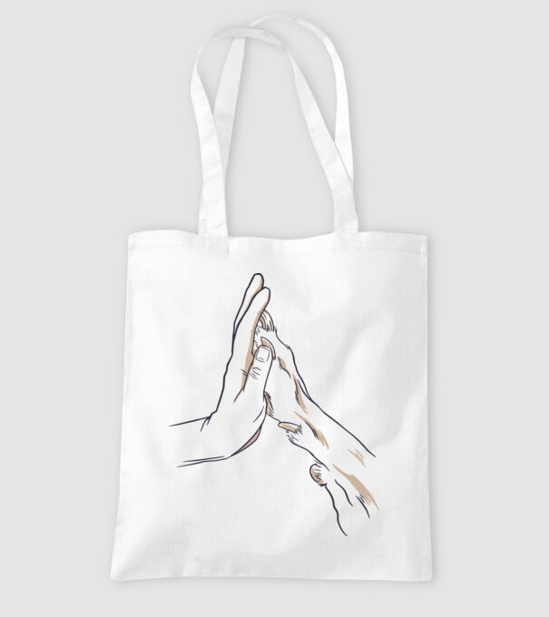Prietenia câine om model alb pe tricou