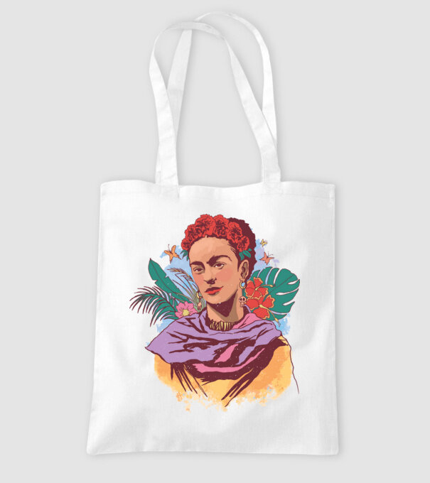 Portret Frida Kahlo model alb pe tricou