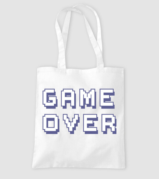 Game Over model alb pe tricou