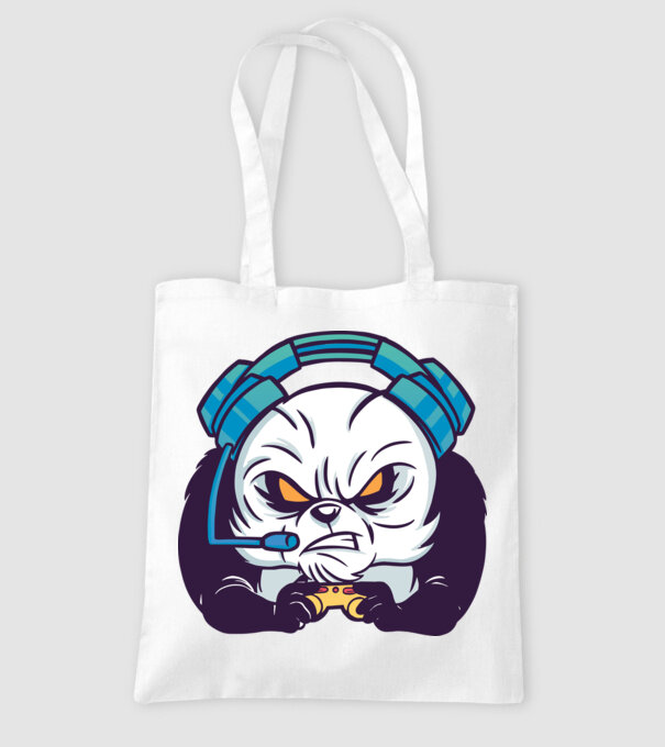 Gamer Panda model alb pe tricou