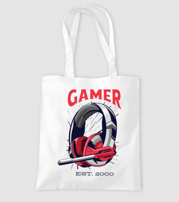 Gamer est. 2000 model alb pe tricou