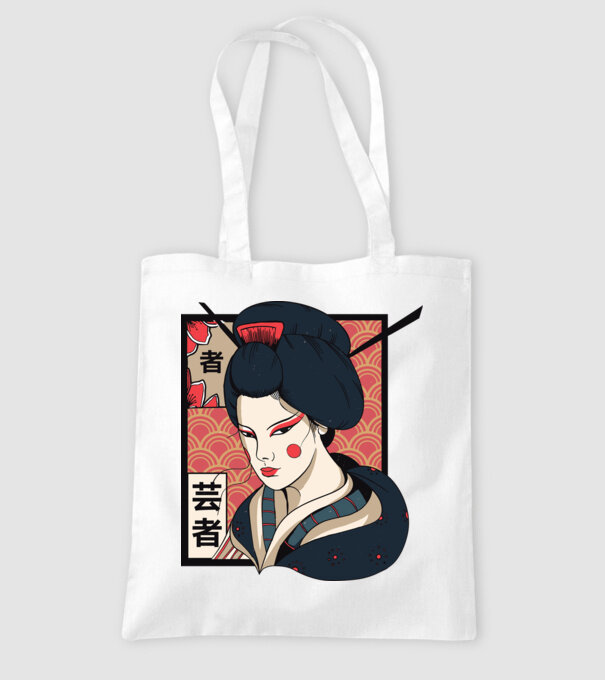 Geisha Japonia model alb pe tricou