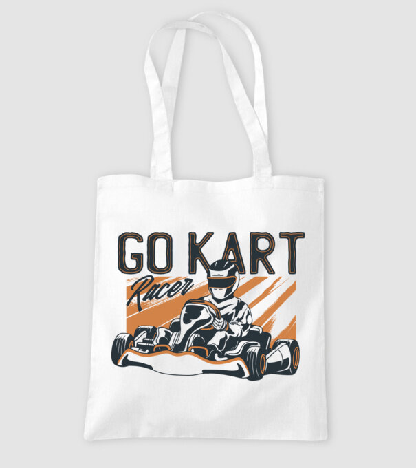Concurent Go-kart model alb pe tricou