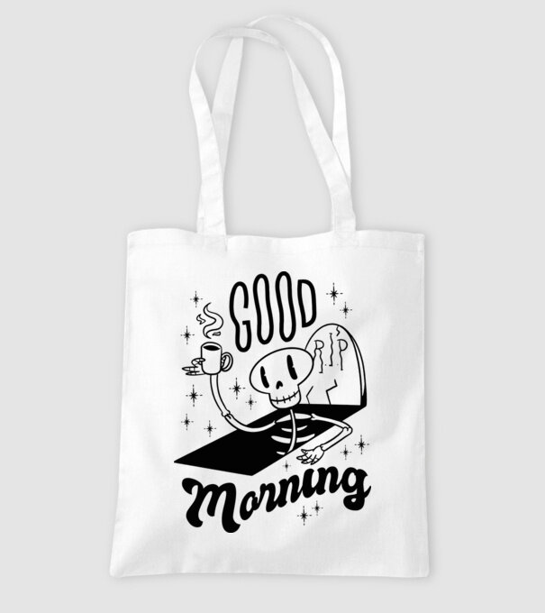 Good Morning Coffee model alb pe tricou