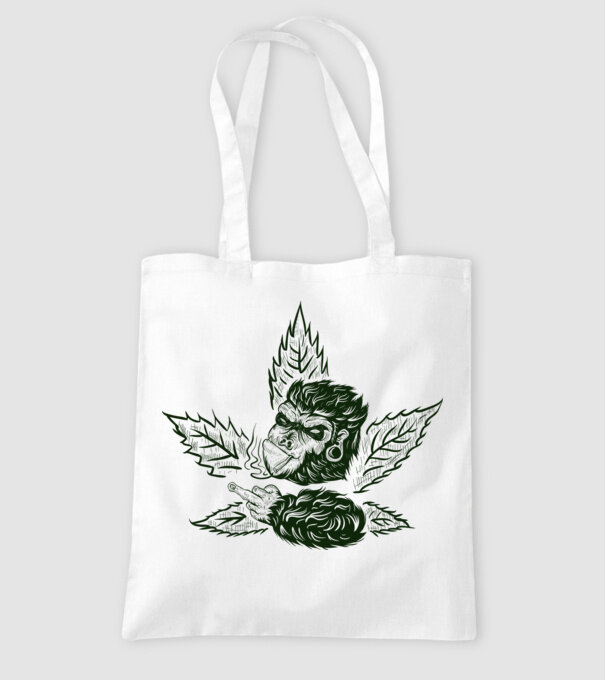 GORILĂ cannabis model alb pe tricou