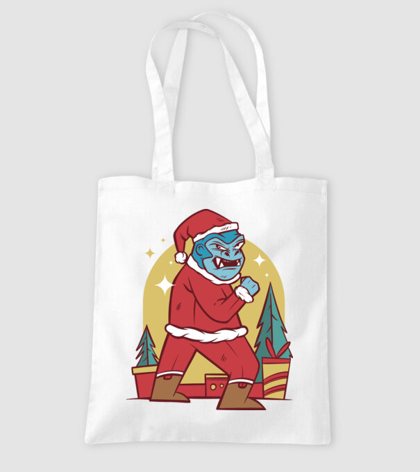 Gorila Santa model alb pe tricou