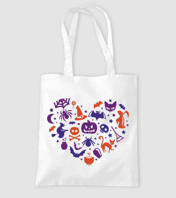 Inimă Halloween model alb pe tricou