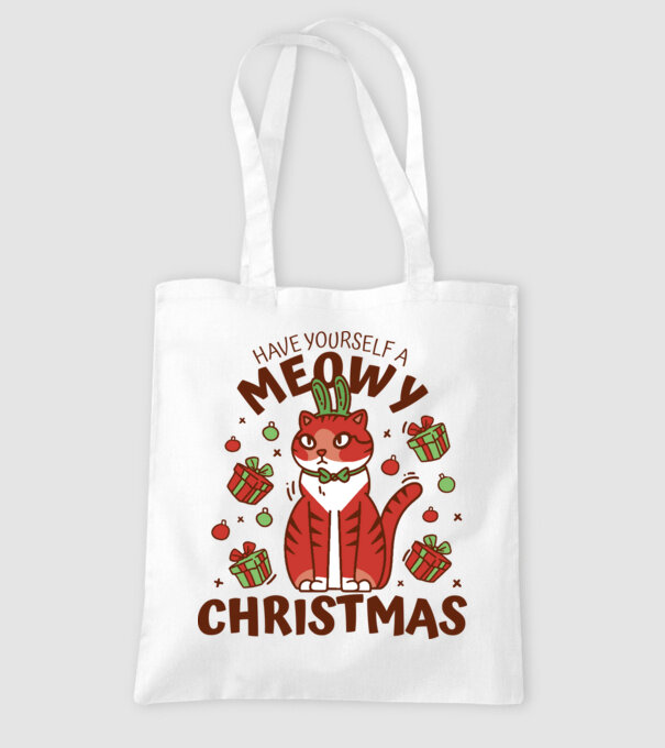 Have yourself a Meowy Christmas - Cicás Karácsony model alb pe tricou