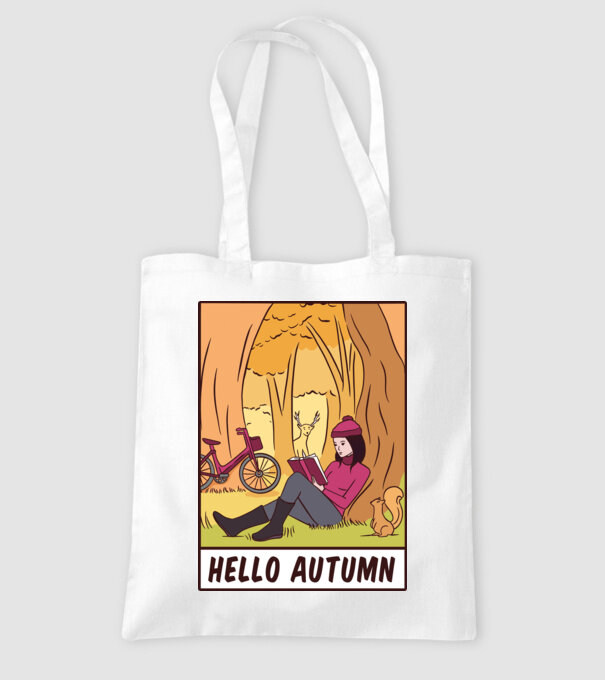 Hello Toamnă model alb pe tricou