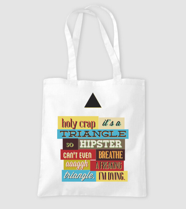 'Holy crap it''s a triangle' model alb pe tricou