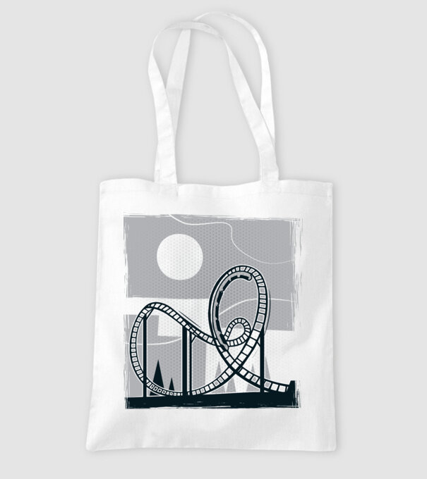 Roller coaster model alb pe tricou
