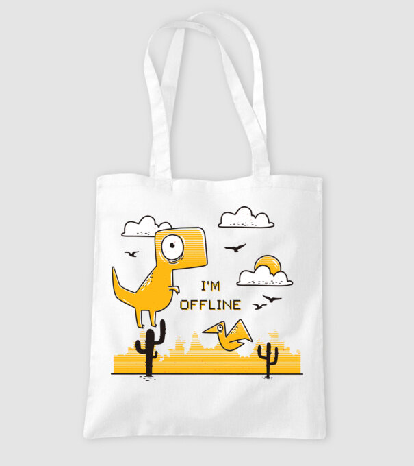 'I''m Offline tricou amuzant' model alb pe tricou