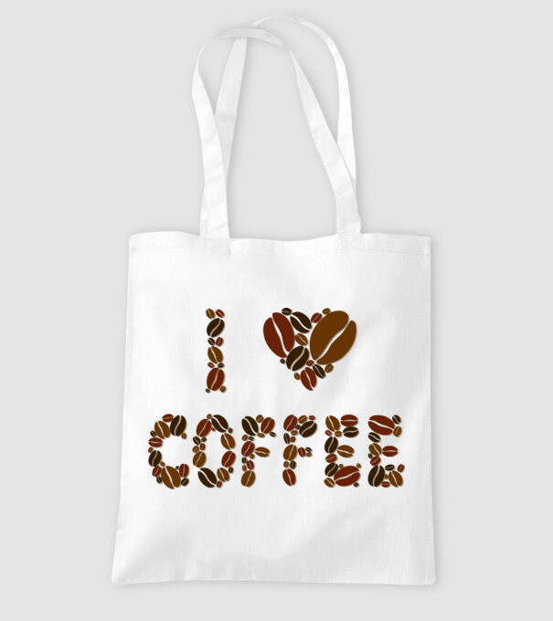 I Love Coffee model alb pe tricou