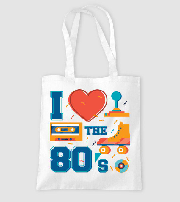 'I love the 80s - Iubesc anii ''80' model alb pe tricou