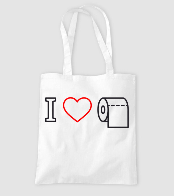 I love hârtie igienică model alb pe tricou