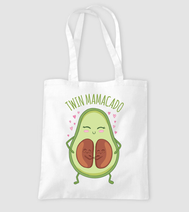 Gemeni Mamacado model alb pe tricou