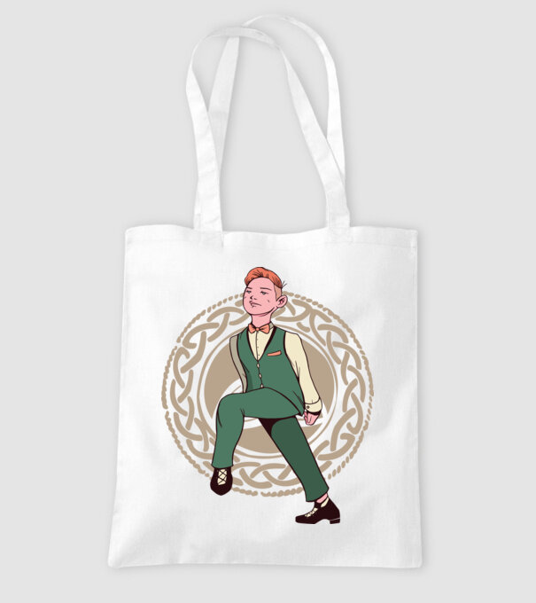 Bărbat Dansator irlandez model alb pe tricou