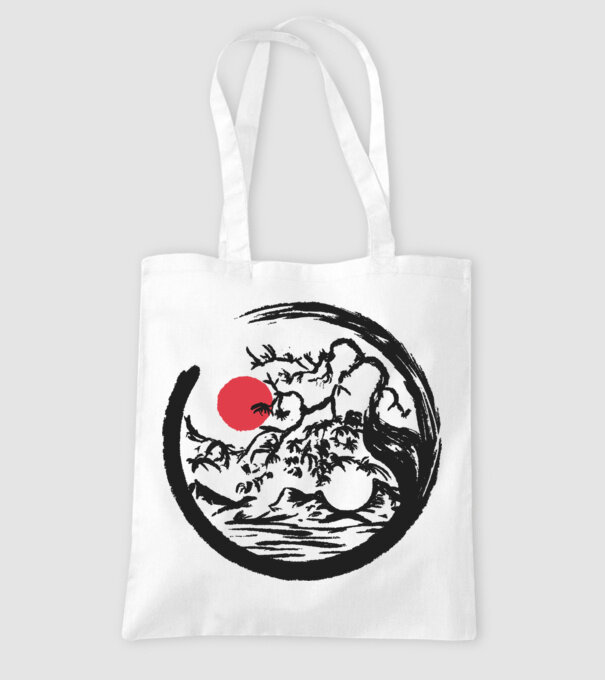 Yin-Yang Bonsai model alb pe tricou