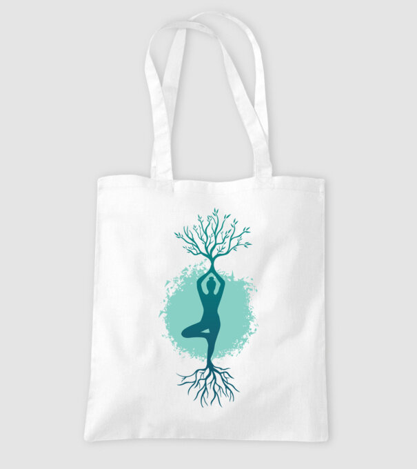 Yoga Natură model alb pe tricou