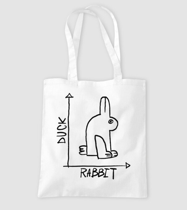 Rață vs Iepure model alb pe tricou
