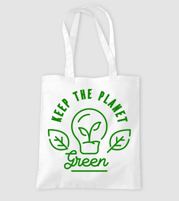 Keep The Planet Green - Ziua Pământului model alb pe tricou