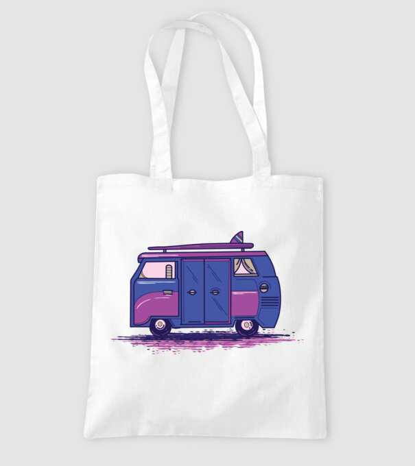 Mașină de camping model alb pe tricou