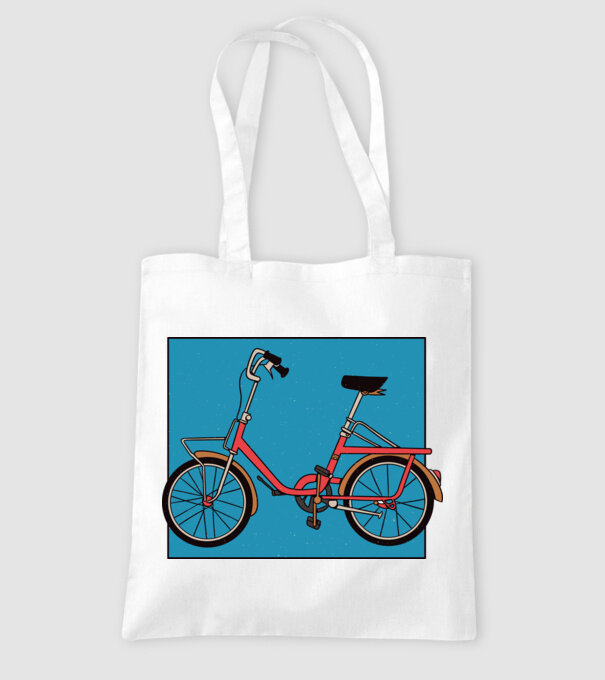 Bicicletă Camping model alb pe tricou