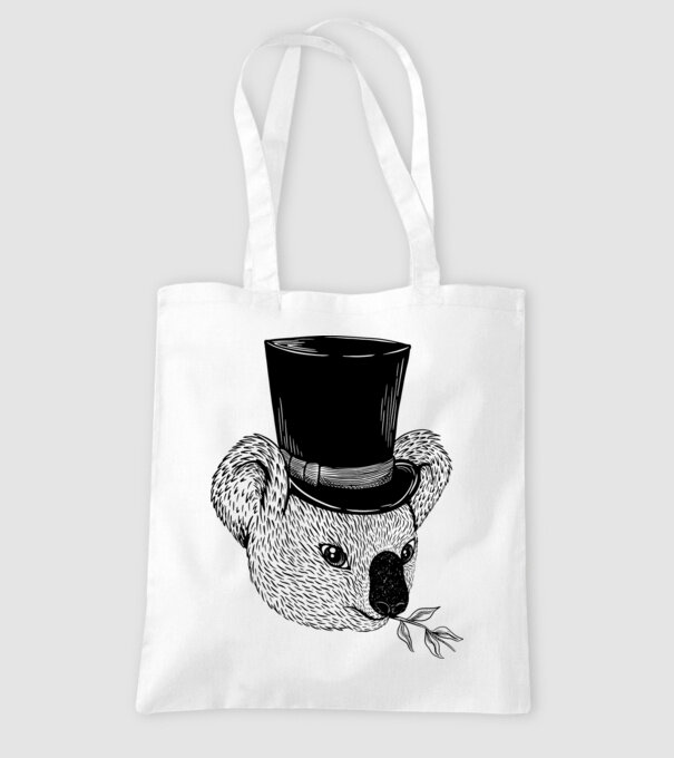 Cilindru Koala model alb pe tricou