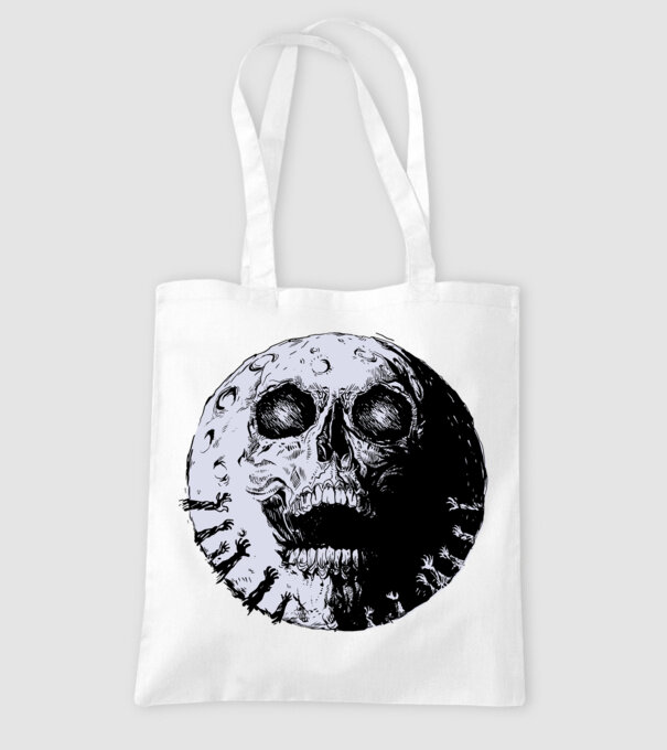 Craniu Lună model alb pe tricou
