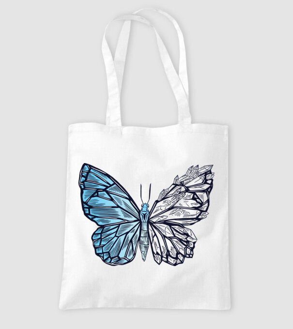 Fluture cristal model alb pe tricou