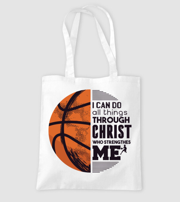 Cu ajutorul lui Hristos reușim Baschetbalist model alb pe tricou