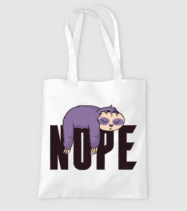 Leneș Nope model alb pe tricou