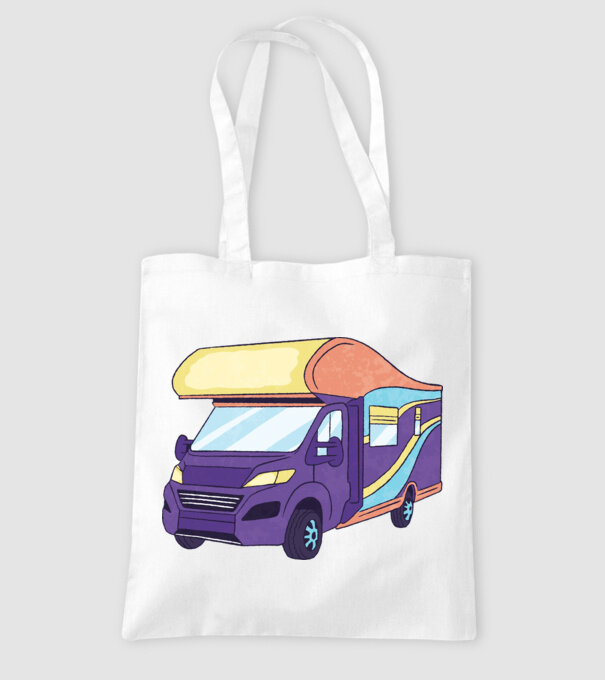 Autorulotă model alb pe tricou