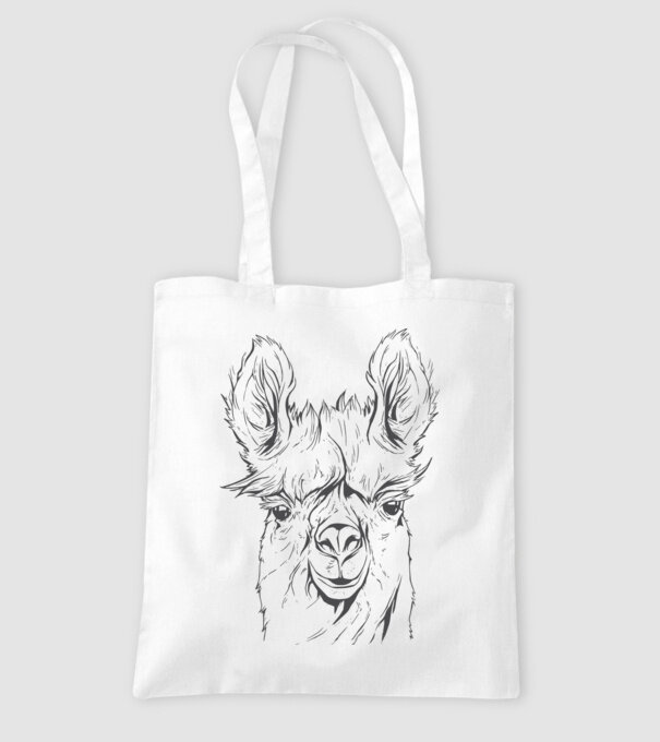 Cap de Lama model alb pe tricou