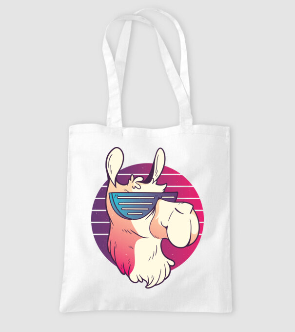 Llama ochelari de soare retro tricou model alb pe tricou