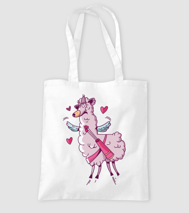 'Dragoste Llama pentru Valentine''s Day' model alb pe tricou