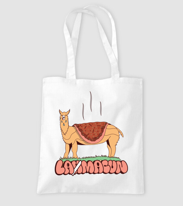 Lamacun Lama model alb pe tricou