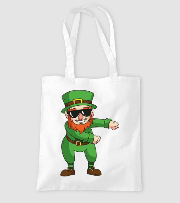Leprechaun Floss DAB model alb pe tricou