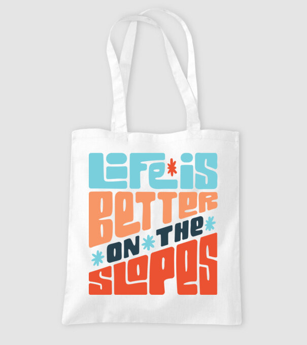Life is better on the slopes - Snowboard model alb pe tricou