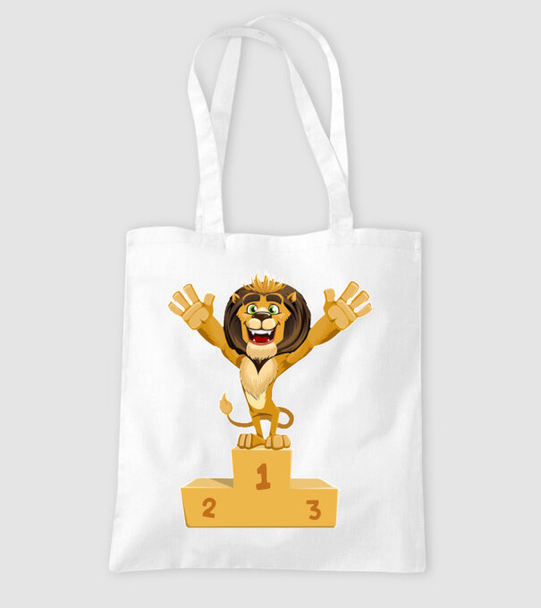 lion champion model alb pe tricou