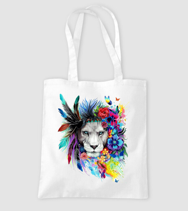 lion color jungle model alb pe tricou