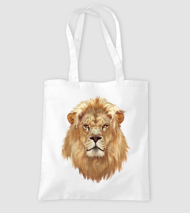 lion head paint model alb pe tricou