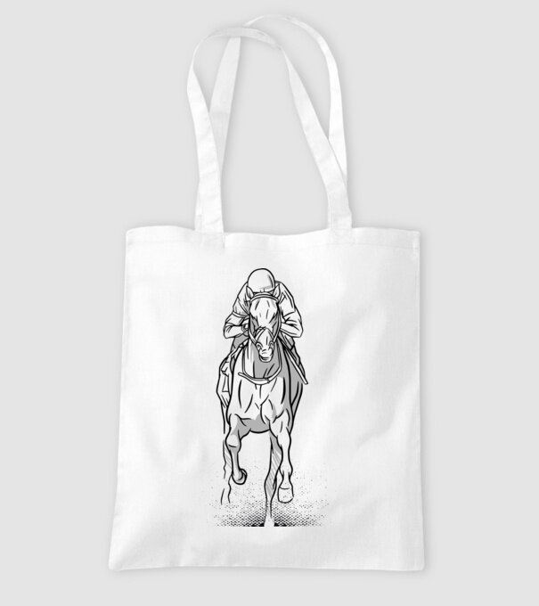 Cursă de cai model alb pe tricou
