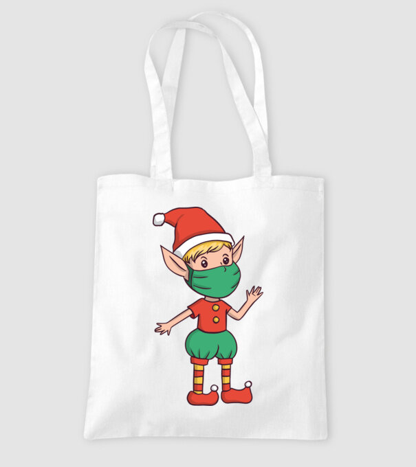 Elf cu mască model alb pe tricou