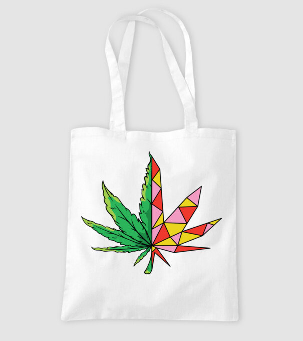 Frunză de marijuana model alb pe tricou