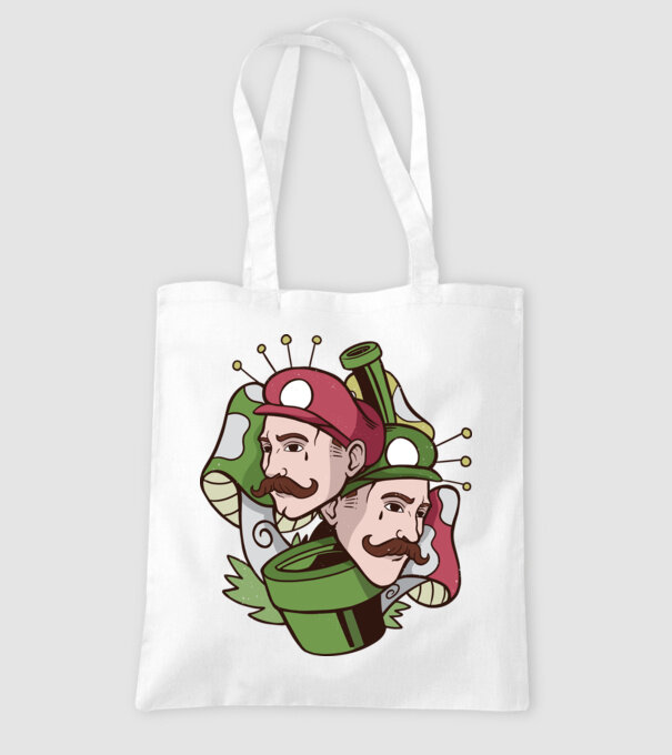 Mario și Luigi model alb pe tricou